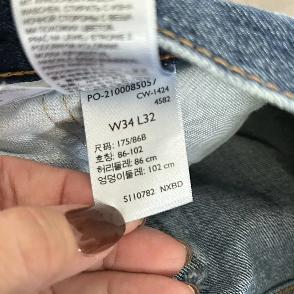 Levi's 505 Regular Fit Jeans Men's W34 L32 Medium Wash Straight Leg Denim
